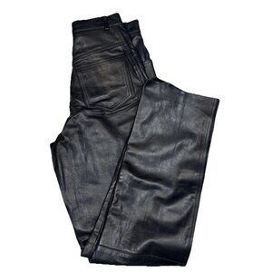 Bodø Christensen Women’s Black Leather Pants Size 6 Broken Zipper Straight Leg